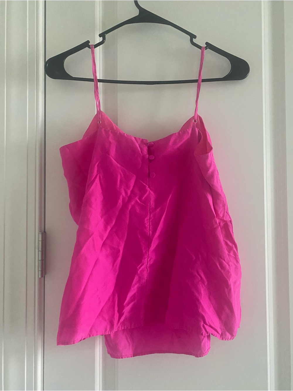 J Crew Pink Silk Bow Lined Tank Adjustable Straps SZ M Beautiful - Picture 3 of 8